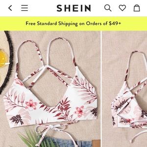Brand new Tropical Print Shein bathing suit top